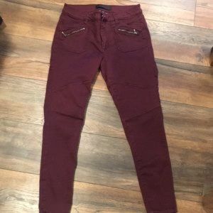 Wine colored skinny chinos